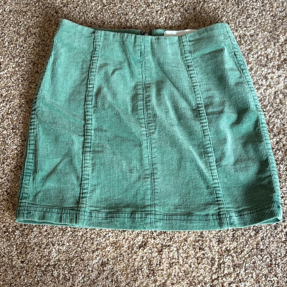 Green Corduroy Mini Skirt - Versatile Everyday Style